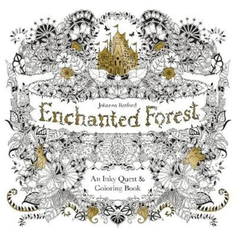 book cover: Enchanted Forest – with intricate illustration